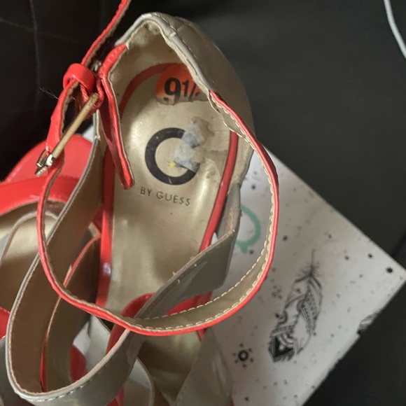 Guess orange and tan platform heels. - Picture 3 of 3